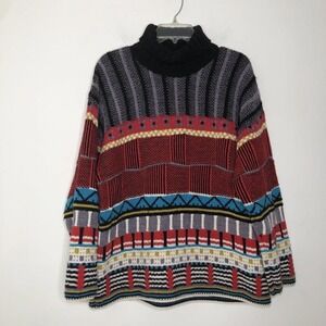 Vintage Via Spina Made in Italy Knit Mock Neck Wool Blend Sweater Medium
